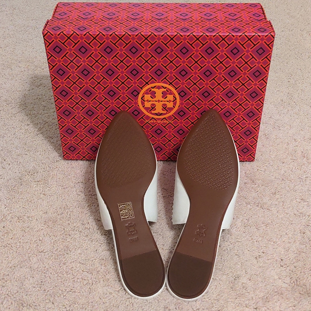 NEW Tory Burch Sienna Pointy Toe Mule in White - Picture 15 of 16